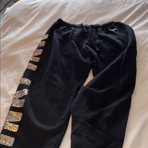 VS Pink sweat with sequin logo